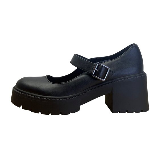 Madden NYC Women’s Black Lug Sole Adjustable Strap Mary Jane Shoes Size 8.5 US - Picture 3 of 8